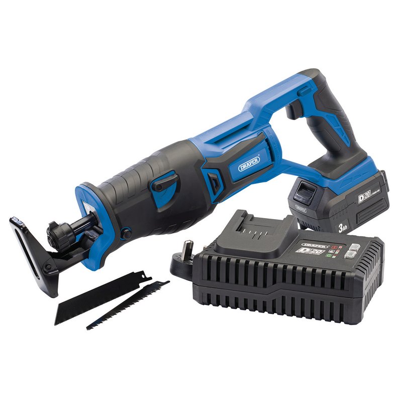 Draper D20RS28SET D20 20V Brushless Reciprocating Saw with 3ah Battery & Charger