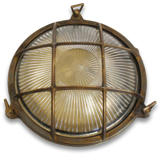 Lampfix 09011 Navigator E27 Large Porthole Bulkhead Antique Brass