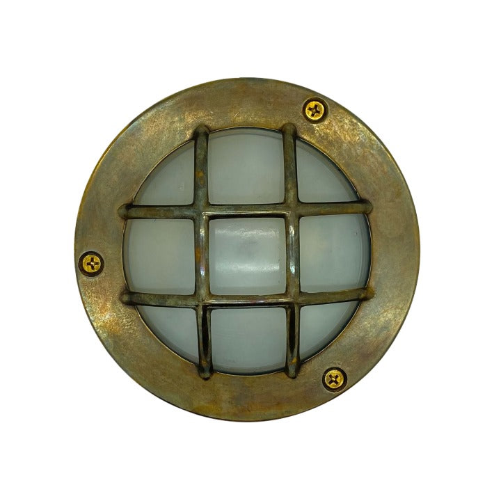 Lampfix 09044 Navigator G9 Compact Mini Circular Bulkhead Antique Brass