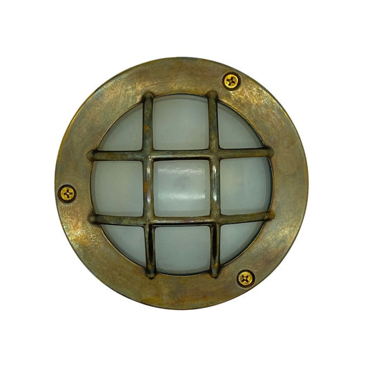 Lampfix 09044 Navigator G9 Compact Mini Circular Bulkhead Antique Brass