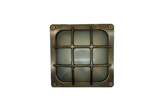 Lampfix 09080 Navigator GX53 Square Bulkhead Antique Brass
