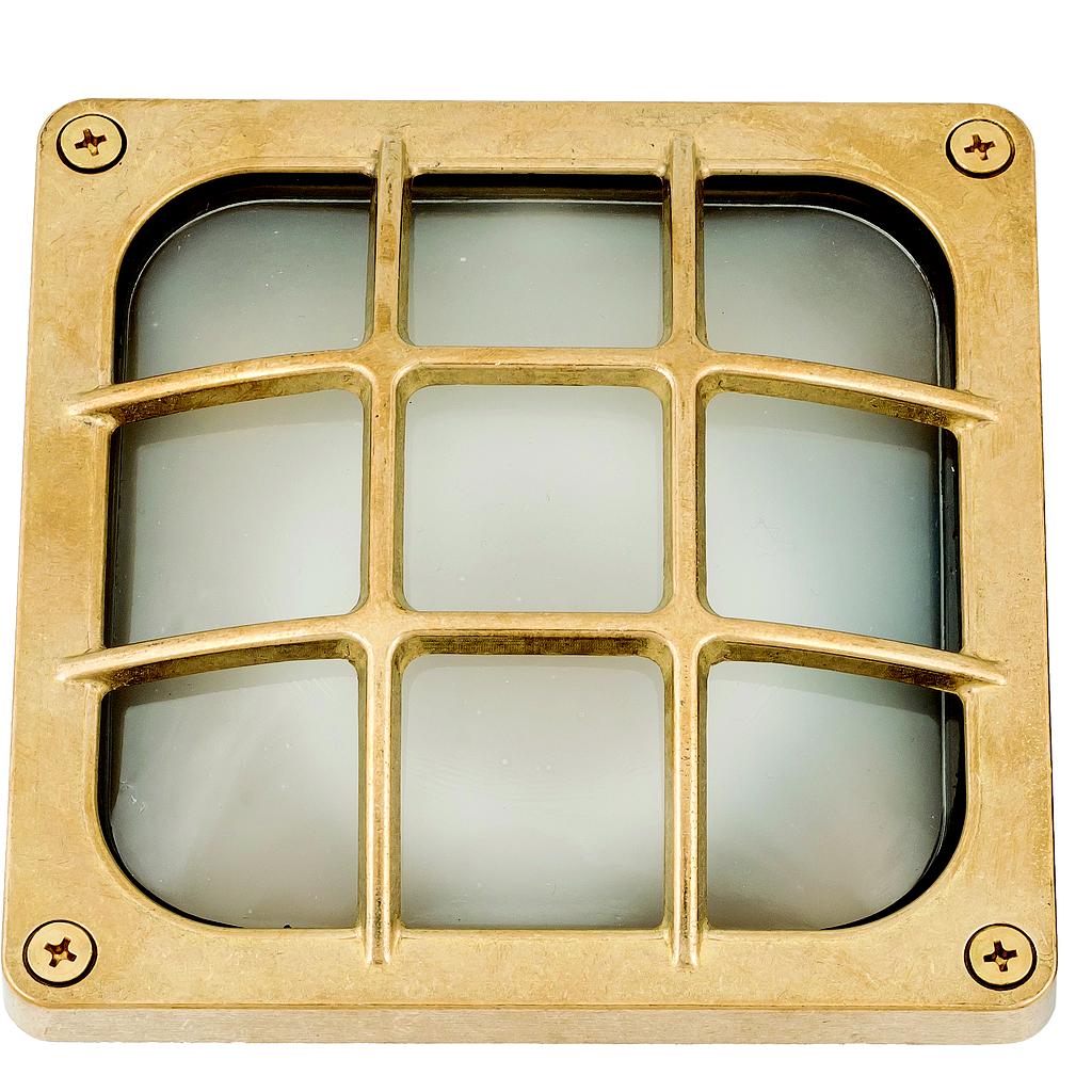 Lampfix 09609 Navigator GX53 Square Bulkhead Raw Brass