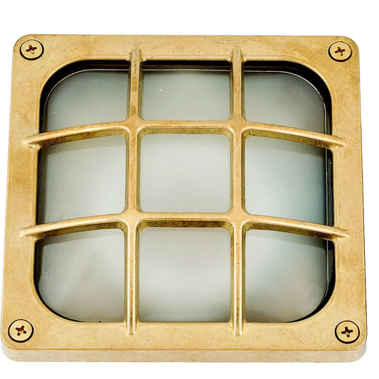 Lampfix 09609 Navigator GX53 Square Bulkhead Raw Brass