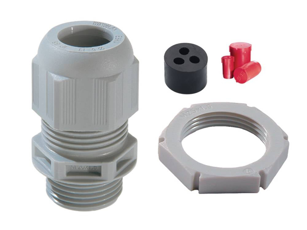 Wiska 10106244 TKE/P 40mm Plastic Tails Kit (2x 25mm Tails+1x 10-16mm Earth) Light Grey IP68/IP69