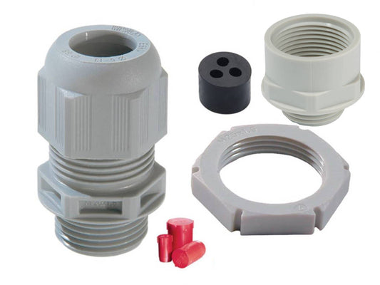 Wiska 10106245 TKE/P 40mm Plastic KRM Tails Kit (2x 25mm Tails+ 1x 10-16mm Earth) Light Grey IP68