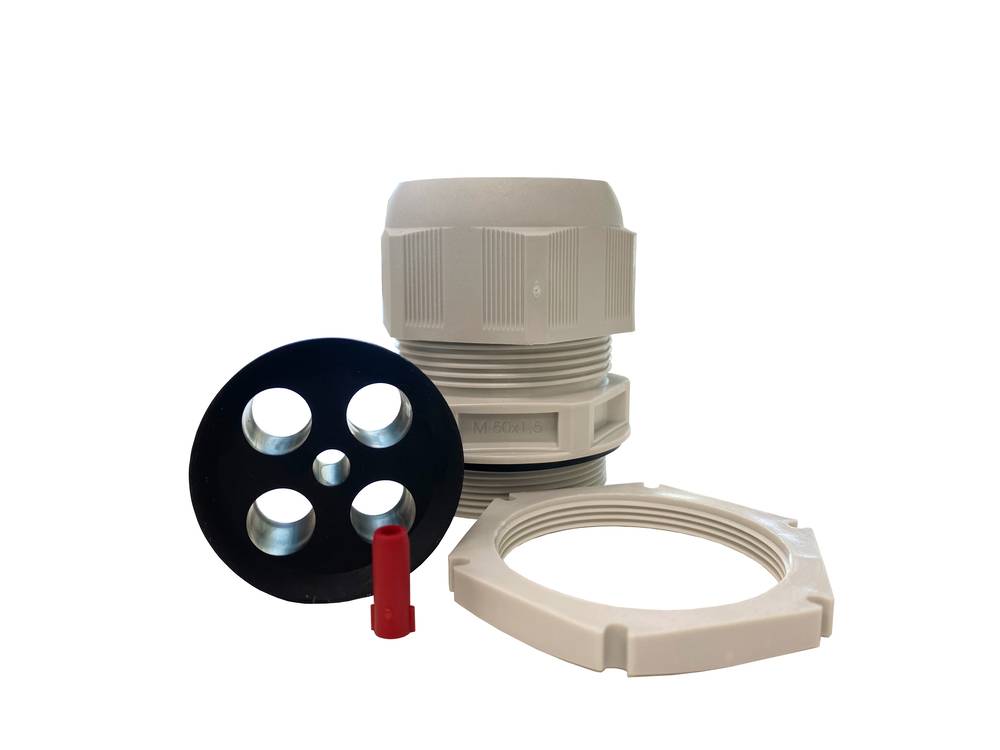 Wiska 10106246 TKE/P 50mm Plastic Tails Kit (4x 25mm Tails+1x 10-16mm Earth) Light Grey IP68/IP69