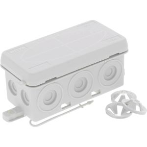 Wiska 10110195 KA 006 86 x 44 x 41mm 12 Entry Polyethylene Installation Box w/ 3x ZER Strain Relief