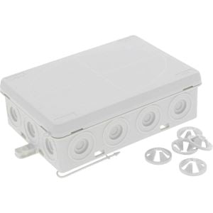 Wiska 10110197 KA 016 125 x 96 x 40mm 18 Entry Polyethylene Installation Box w/ 3x ZER Strain Relief
