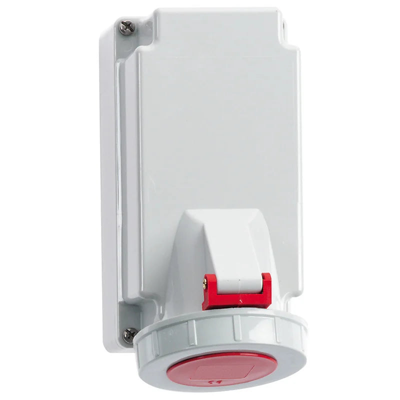 CEE Norm 11542 16A 7P 415V Wall Mount Socket IP67 Red