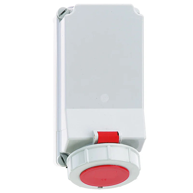 CEE Norm 11556 32A 4P 440V Wall Mount Socket IP67 Red (Reefer)