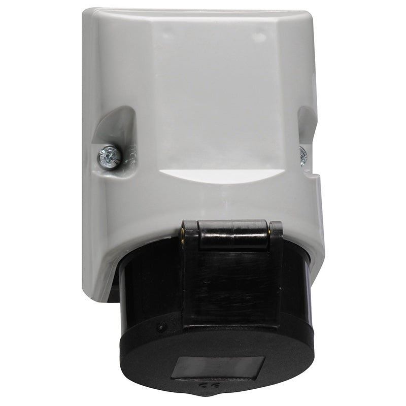 CEE Norm 1119 32A 4P 500V Wall Mount Socket IP44 Black