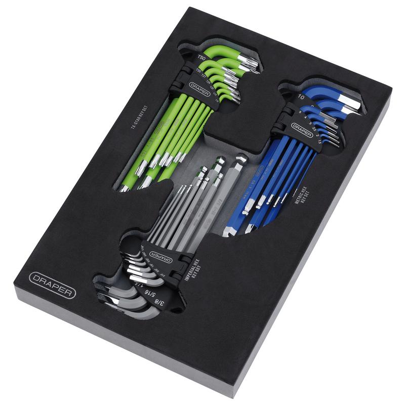Draper TX-STAR® HKSE27 Torx, Imperial & Metric Ball End Hex Key Set 27pc