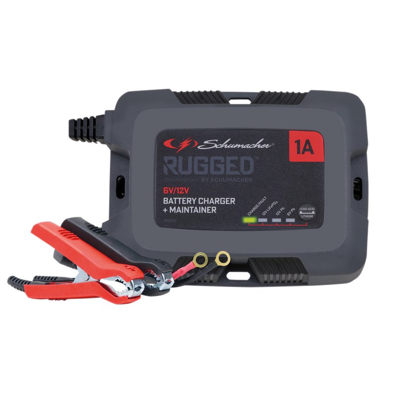 Draper Schumacher® SPX457 Rugged 6 / 12V 1A Battery Charger & Maintainer Black & Red