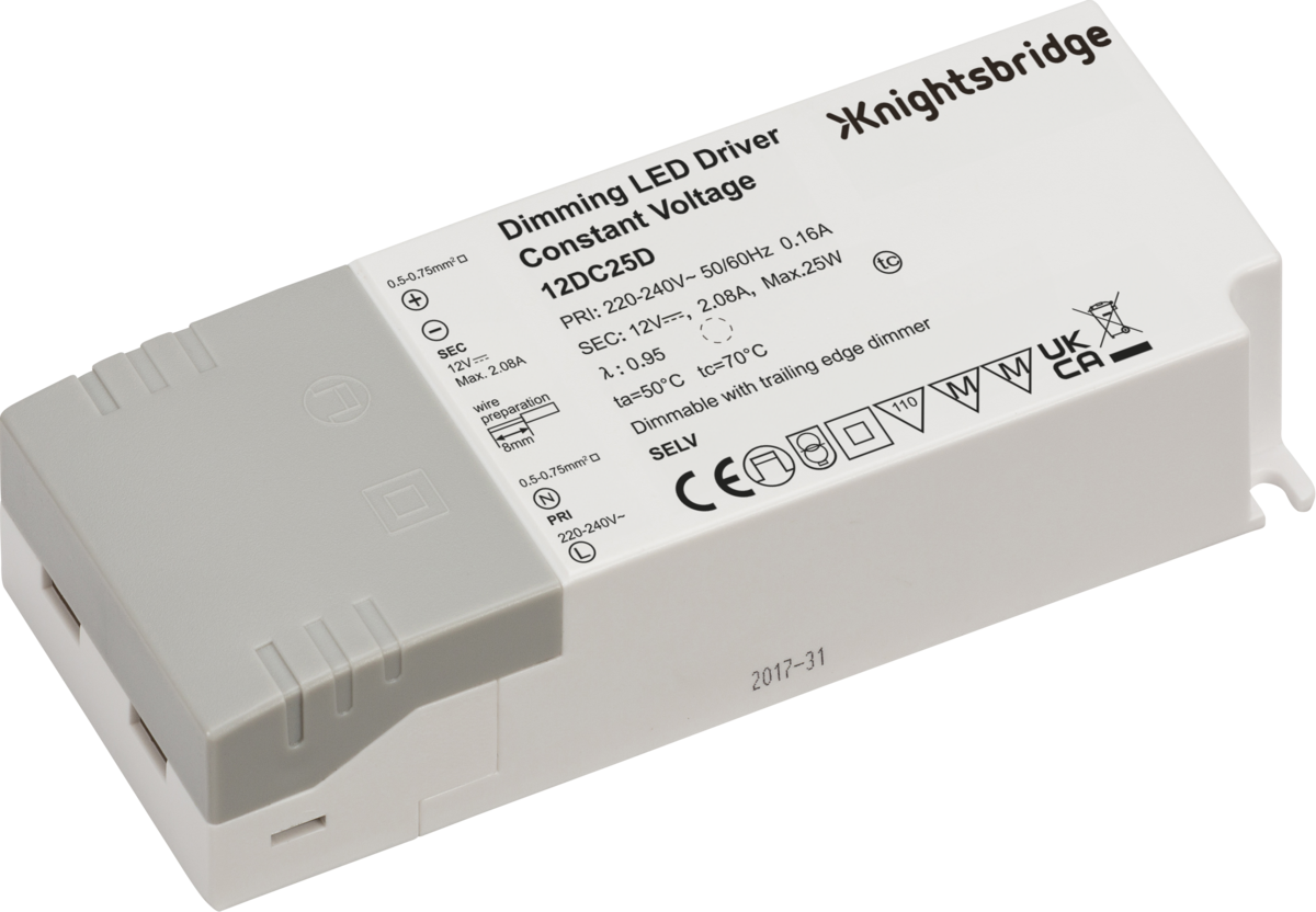 Knightsbridge 12DC25D 12V 25W Constant Voltage Dimmable LED Driver