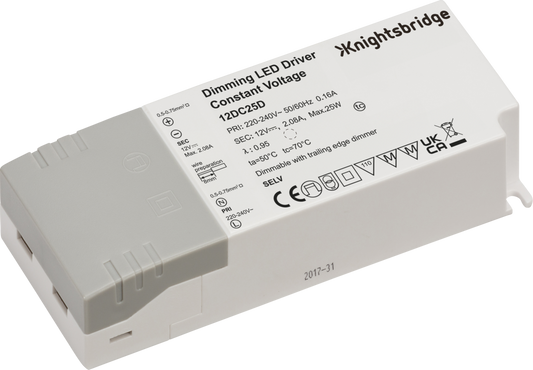 Knightsbridge 12DC25D 12V 25W Constant Voltage Dimmable LED Driver
