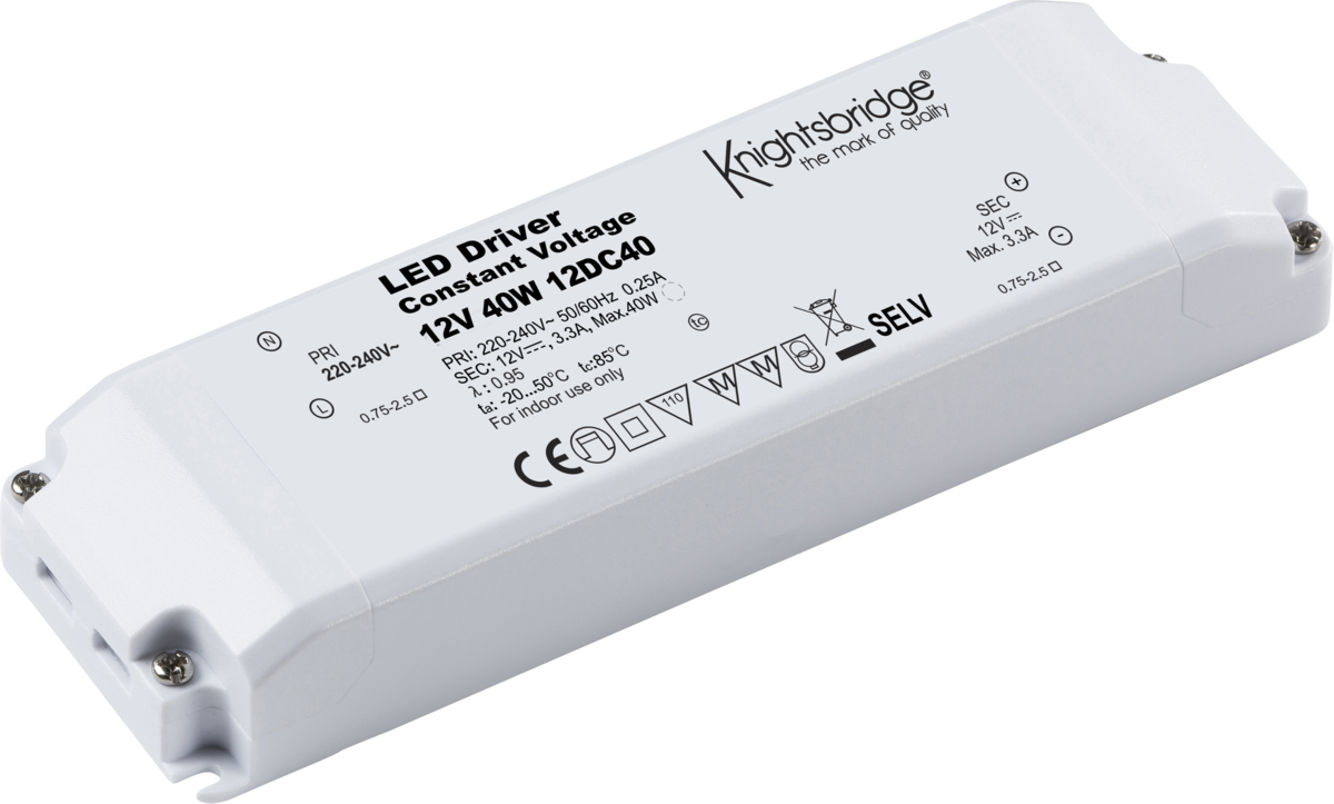 Knightsbridge 12DC40 12V 40W Constant Voltage LED Driver