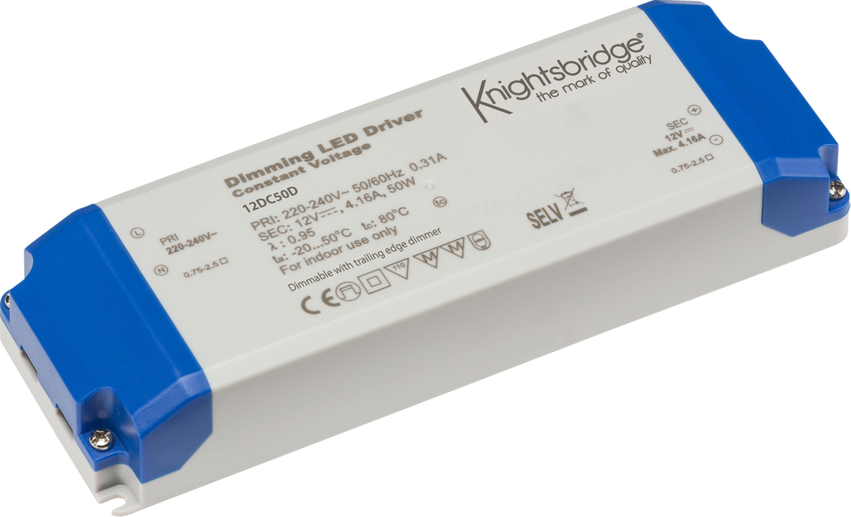 Knightsbridge 12DC50D 12V 50W Constant Voltage Dimmable LED Driver