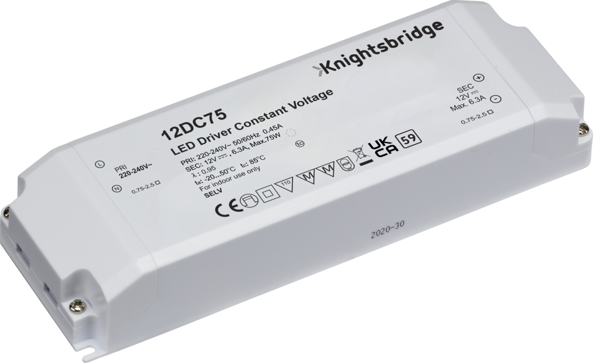 Knightsbridge 12DC75 12V 75W Constant Voltage LED Driver
