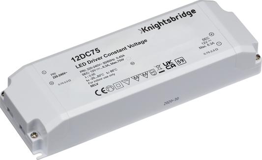 Knightsbridge 12DC75 12V 75W Constant Voltage LED Driver