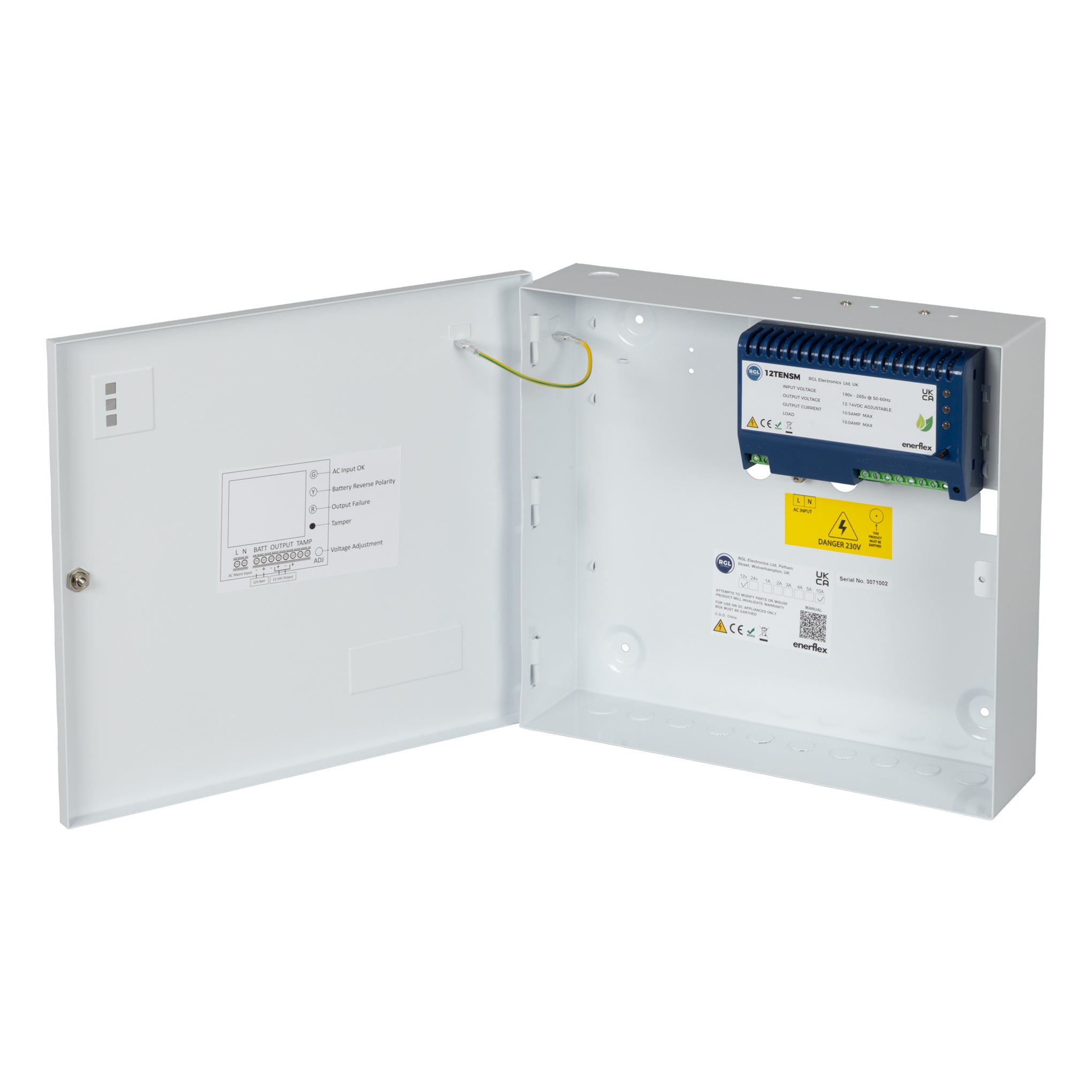 RGL 12TENSM-2 12V DC 10A Enclosed Switch Mode Power Supply