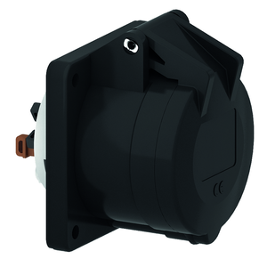 CEE Norm 130271 16A 5P 400V Panel Mount Socket IP44 Black