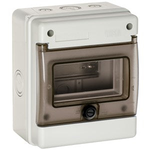 Wiska 1306BR/W 170 x 200 x 115mm Polycarbonate 6 Way Garage Unit Enclosure Light Grey IP65