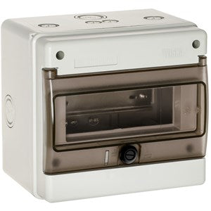 Wiska 1308AR/W 215 x 200 x 160mm Polycarbonate 8 Way Garage Unit Enclosure Light Grey IP65