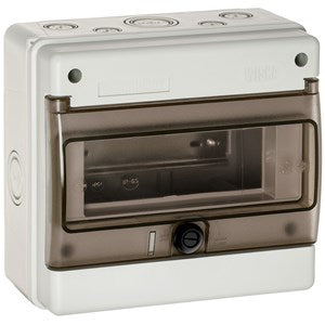 Wiska 1308BR/W 215 x 200 x 115mm Polycarbonate 8 Way Garage Unit Enclosure Light Grey IP65