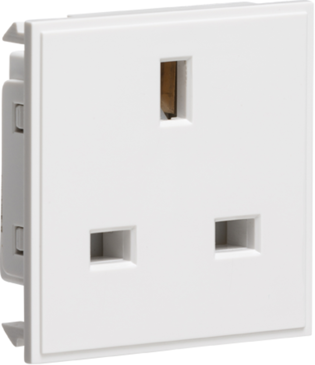 13a Round Socket Module Euro 13AW 13A Socket Module White – ETC Electrical