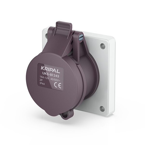 Switchtec IND-163VPMS-IP44 16A 3P 24V Panel Mount Socket IP44 Violet