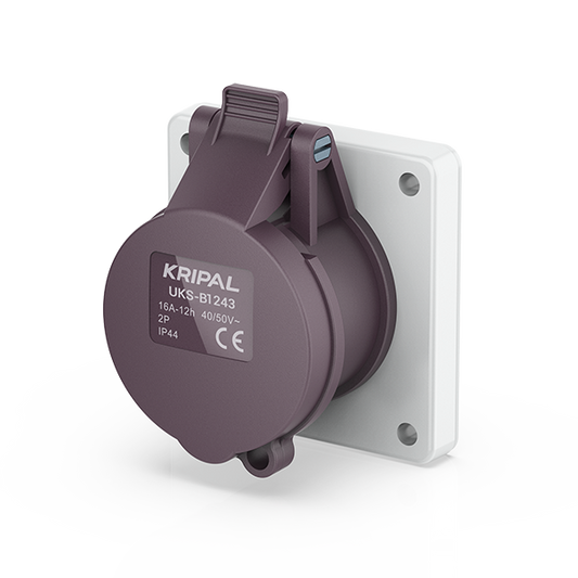 Switchtec IND-323VPMS-IP44 32A 3P 24V Panel Mount Socket IP44 Violet
