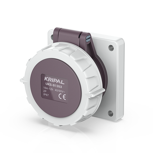 Switchtec IND-323VPMS-IP67 32A 3P 24V Panel Mount Socket IP67 Violet