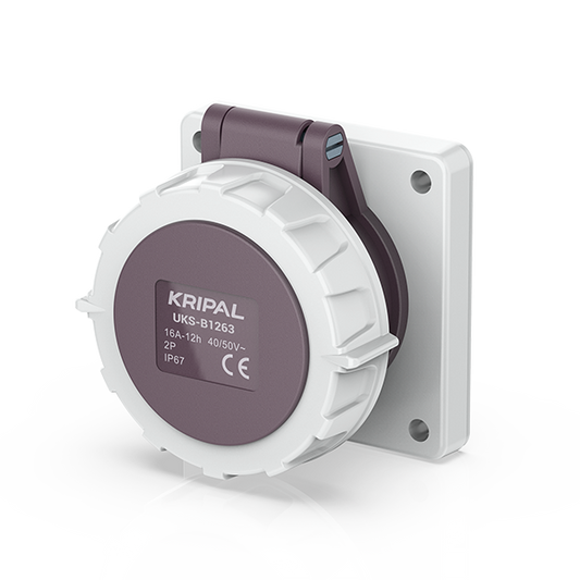 Switchtec IND-323VPMS-IP67 32A 3P 24V Panel Mount Socket IP67 Violet