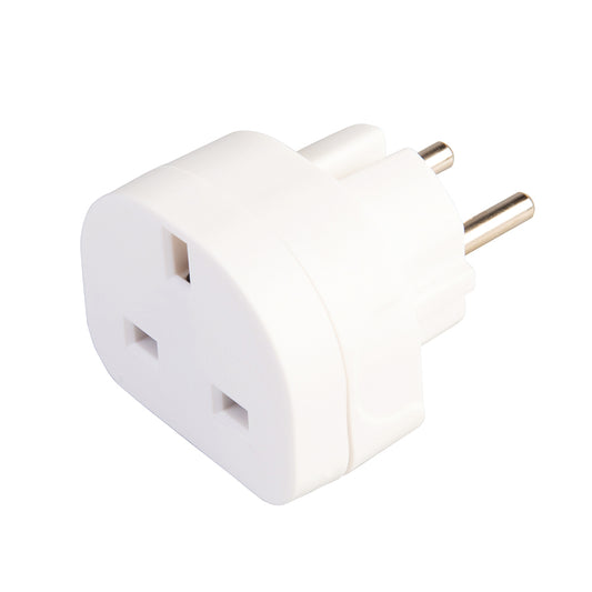 Powermaster 171631 UK to EU Travel Adaptor 13A - 230V White