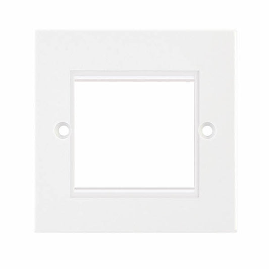 Data RJ45-P1 1 Gang 2 Module Square Corner Faceplate White