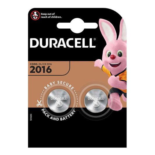 Duracell CR2016B2 3V Lithium Coin Cell 2 Pack