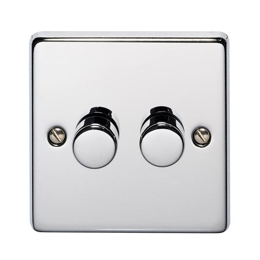 Crabtree 2400W/HPC 2 Gang 2 Way 400W Dimmer Polished Chrome