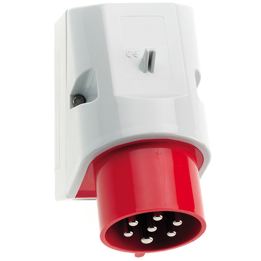 CEE Norm 24196 32A 7P 415V Appliance Inlet IP44 Red