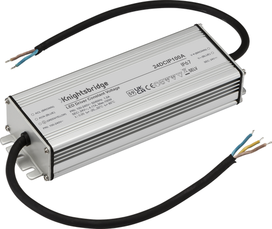 Knightsbridge 24DCIP100A 24V 100W Constant Voltage LED Driver IP67