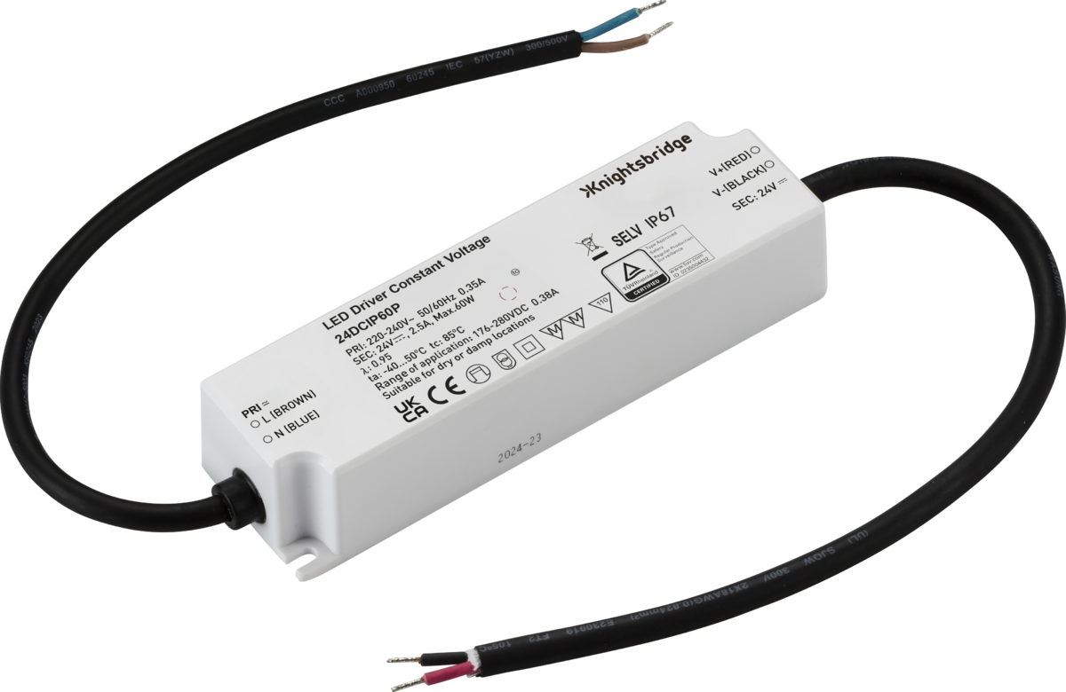 Knightsbridge 24DCIP60P 24V 75W Constant Voltage LED Driver IP67