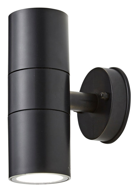 Forum CZ-25144-BLK-65 Neso 2 x GU10 Up / Down Wall Light IP65 Black