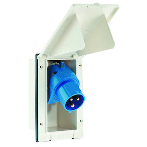 CEE Norm 254 16A 3P 240V Caravan Appliance Inlet IP44 Blue