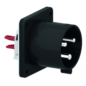 CEE Norm 28315 32A 3P 230V Panel Mount Appliance Inlet IP44 Black
