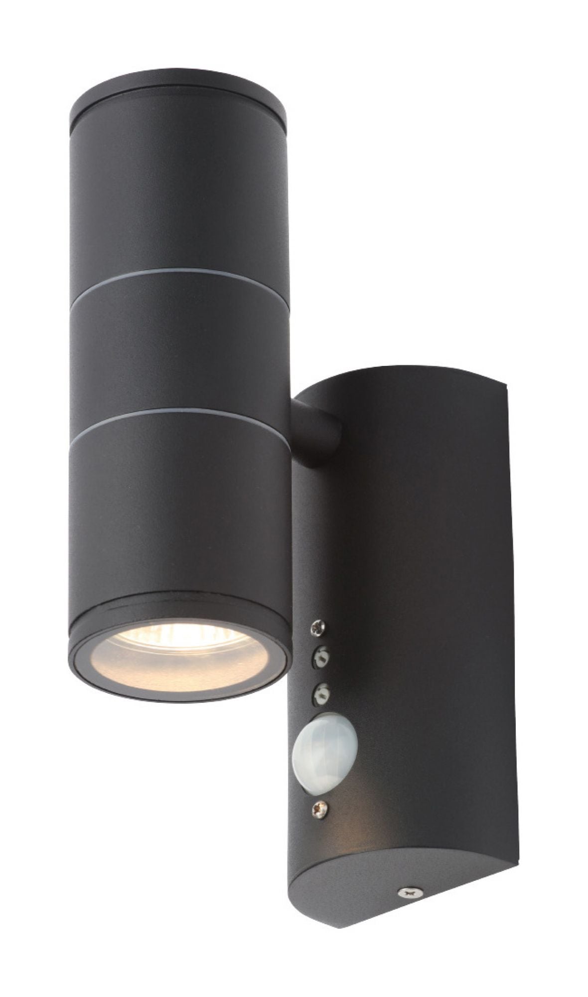 Forum CZ-29319-BLK Islay 2 x GU10 Up / Down Wall Light with PIR IP44 Black