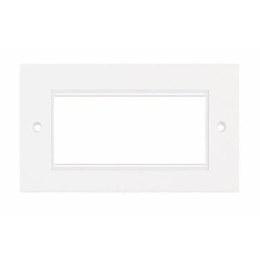 Data RJ45-P2 2 Gang 4 Module Square Corner Faceplate White
