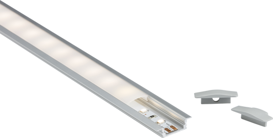 Knightsbridge 2MREC 25 x 1mm Recessed Mount Profile 2m Aluminium