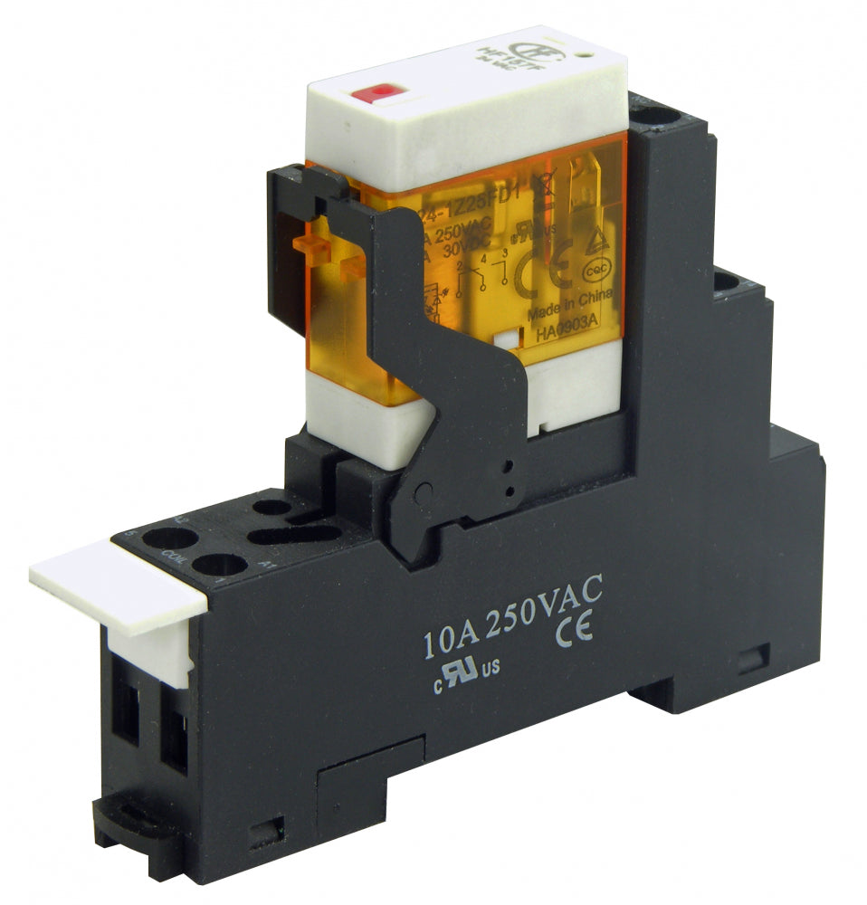 Switchtec 2RM157-24A Hongfa 8A DP Relay Interface Module With Lockable Test Button & LED 24V AC