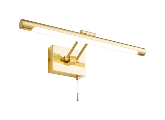 Forum SPA-30993-SBRS Chai 8W LED Picture Light with Pull Switch 3000K IP44 Satin Brass