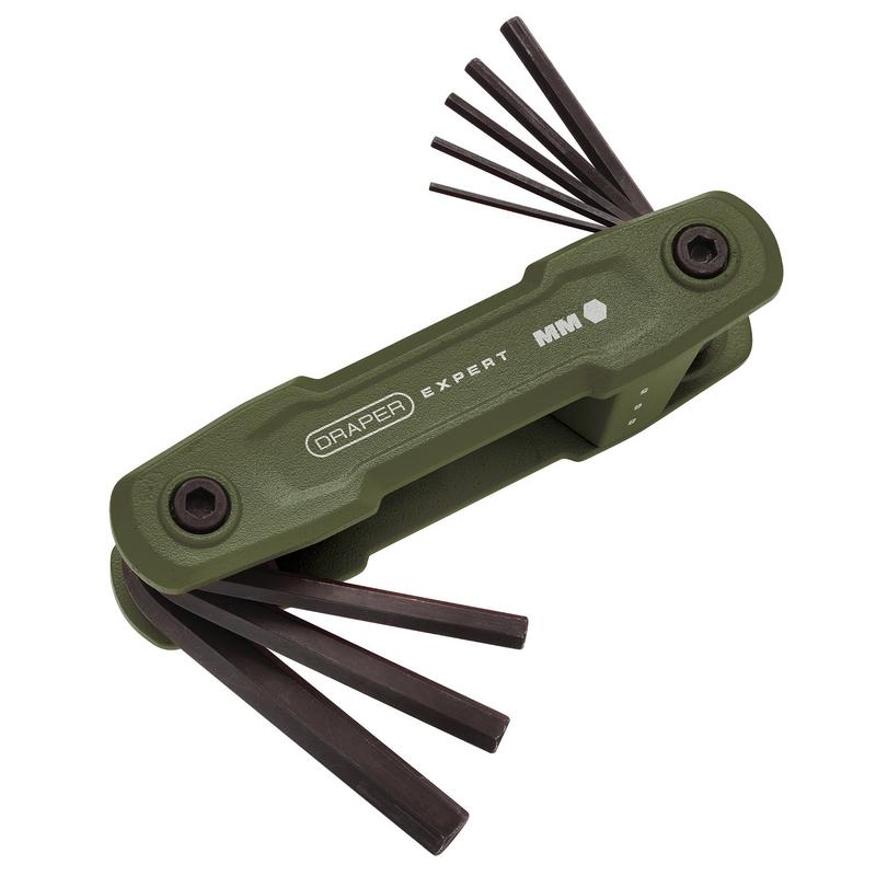 Draper Expert 8MFHKS Metric Folding Hex Key Set 8pc