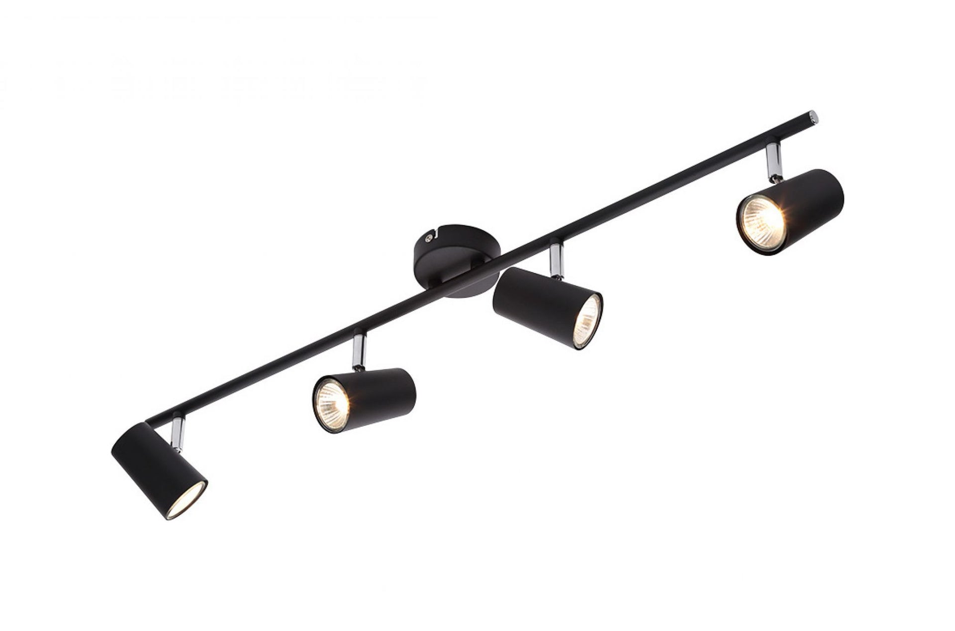 Forum INL-31723-BLK Harvey 4 x GU10 Contemporary Bar Spotlight IP20 Black